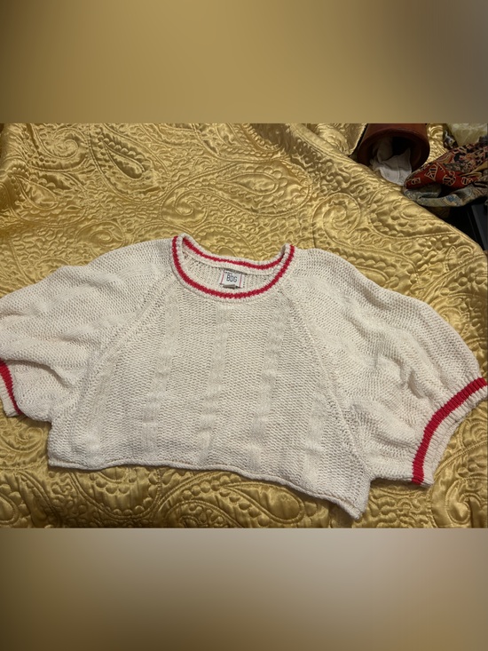 BDG Tops - BDG White Knit Tank with Red Trim